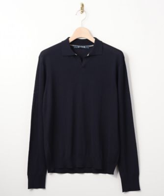 【SALE（三越）】＜エアディム＞ 【S】スキッパーニットポロシャツ(1602-DAV05-SW(TA2103)) ネイビー 【三越・伊勢丹/公式】