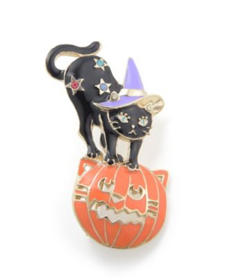 安心の関税送料込み アナスイ かぼちゃ猫と黒猫 ブローチ ネコ 猫