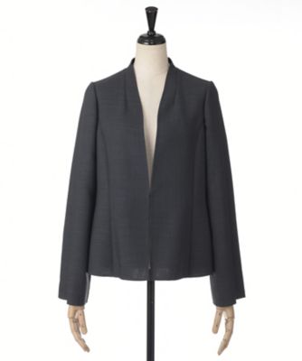 【SALE（三越）】＜ジョハク/JOHAQ＞ ダブルフェイスノーカラージャケット 566033 グレー/ブラック 【三越・伊勢丹/公式】