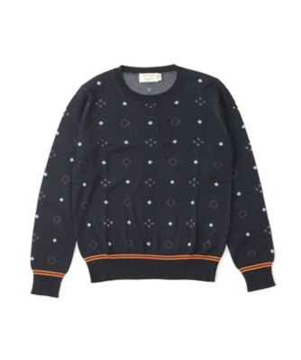 【SALE（伊勢丹）】＜メゾン キツネ/MAISON KITSUNE＞ 長袖モチーフセーター(kwm0616) NAVY 【三越・伊勢丹/公式】
