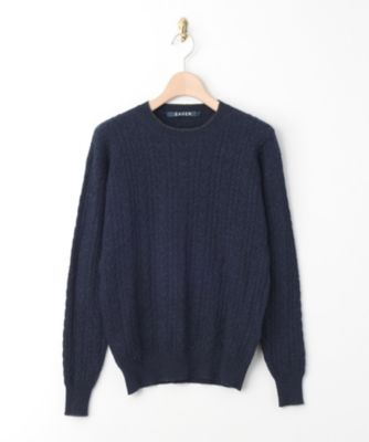 【SALE（三越）】＜エアディム＞ 【S】ウールカシミヤケーブルセーター(1602-ST01(J1201)-SW*A) ネイビー 【三越・伊勢丹/公式】