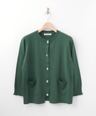 【SALE（伊勢丹）】＜マリリン ムーン/MARILYN MOON＞ 大きいサイズ OMI ビジューニットカーディガン(56-8266)(クローバー) グリーン(green) 【三越・伊勢丹/公式】