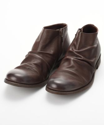 ＜パドローネ＞ SHORT SIDE ZIP BOOTS -Limited Model-(8395-1205) 39・ダークブラウン 【三越・伊勢丹/公式】