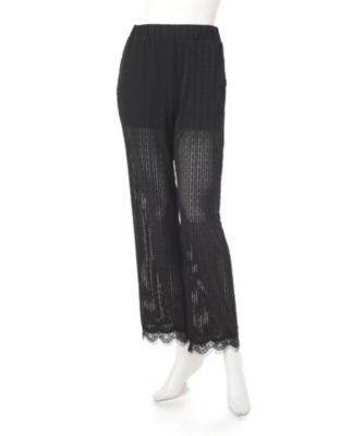 【SALE（三越）】＜ロザリームーン/Rosary moon＞ 別注レイヤードパンツ(16RW-3406) BLACK 【三越・伊勢丹/公式】