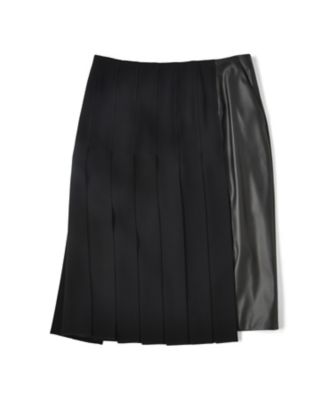 【SALE（三越）】＜LUGHA/ルーガ＞ フェイクレザープリーツ(1602-H-09) クロxクロ 【三越・伊勢丹/公式】