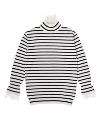 【SALE（伊勢丹）】＜ルール ロジェット/leur loggete＞ ハイネックカシミヤニット(20307) オフホワイト/ネイビー 【三越・伊勢丹/公式】
