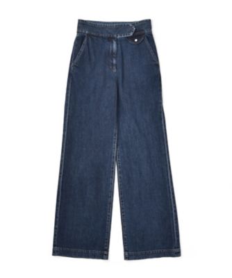 【SALE（伊勢丹）】＜ルール ロジェット/leur loggete＞ デニムワイドパンツ(05220) ネービーブルー 【三越・伊勢丹/公式】