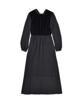 【SALE（三越）】＜LUGHA/ルーガ＞ パフスリーブベロアワンピース(1602-H-12) クロxクロ 【三越・伊勢丹/公式】