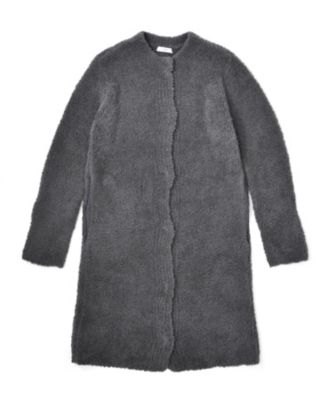 【SALE（三越）】＜LUGHA/ルーガ＞ ノーカラーニットコート(1602-F-09) グレー 【三越・伊勢丹/公式】