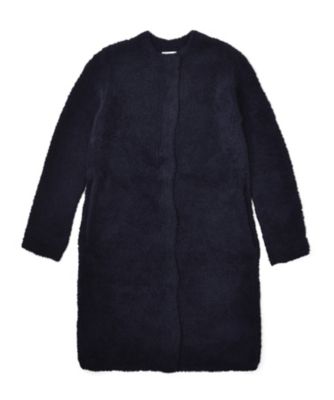 【SALE（三越）】＜LUGHA/ルーガ＞ ノーカラーニットコート(1602-F-09) ネイビーブルー 【三越・伊勢丹/公式】