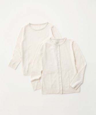 【SALE（三越）】＜メゾン ド ウーマン/MAISON DE WOMAN＞ <MDW>カリアッジカシミヤカーディガン(6F-K1012-M) シロ(01) 【三越・伊勢丹/公式】