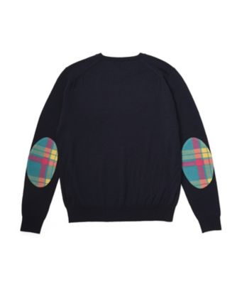 【SALE（伊勢丹）】＜ISETAN TARTAN＞ ニット(16FW-TARTAN-SW1) ネイビーxタータン 【三越・伊勢丹/公式】
