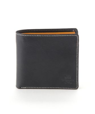 ＜ホワイトハウスコックス/WhitehouseCox＞ ホリデーライン 二つ折り財布(小銭入れ付)(S7532) ブラックxイエロー 【三越・伊勢丹/公式】