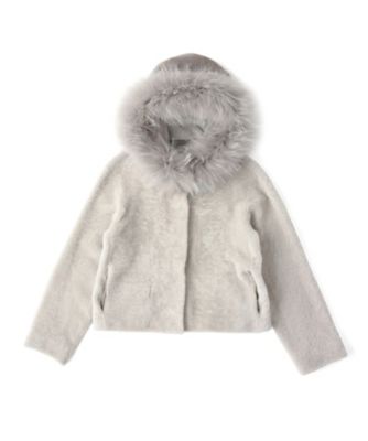 【SALE（三越）】＜LUGHA/ルーガ＞ フード付ムートンコート(1602-C-01) PALE GREY 【三越・伊勢丹/公式】