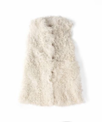 【SALE（三越）】＜LUGHA/ルーガ＞ ムートンベスト(1602-C-02) VANILA 【三越・伊勢丹/公式】