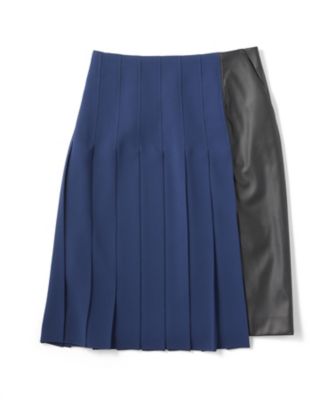 【SALE（三越）】＜LUGHA/ルーガ＞ フェイクレザープリーツ(1602-H-09) クロxネイビー 【三越・伊勢丹/公式】