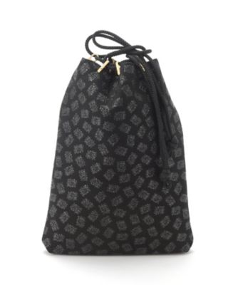 ＜印伝の山本＞ 合切袋 招き猫 黒 【三越・伊勢丹/公式】