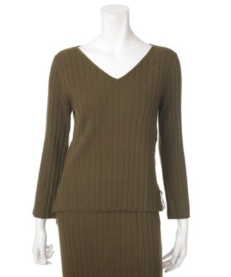 【SALE（三越）】＜TORRAZZODONNA＞ レース付リブニットセーター(87-6548) カーキ 【三越・伊勢丹/公式】