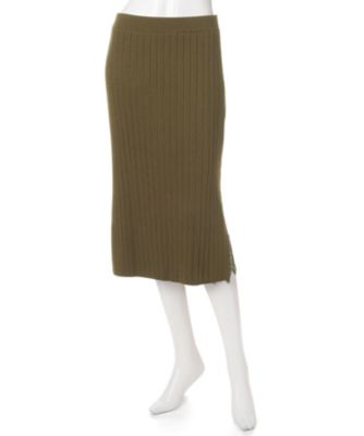 【SALE（三越）】＜TORRAZZODONNA＞ レース付リブニットスカート(87-6549) カーキ 【三越・伊勢丹/公式】