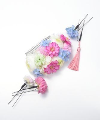 髪飾り(ピンクxライトブルー) 【三越・伊勢丹/公式】