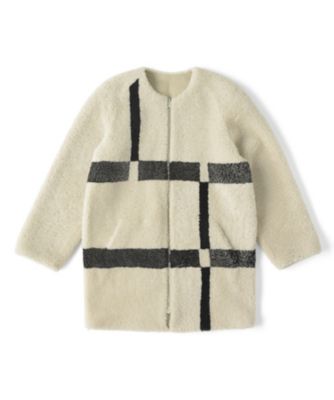 【SALE（三越）】＜LUGHA/ルーガ＞ 格子リバーシブルコート(1602-NV-01) アイボリー 【三越・伊勢丹/公式】