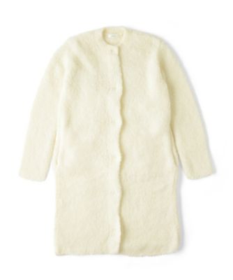 【SALE（三越）】＜LUGHA/ルーガ＞ ノーカラーニットコート(1602-F-09) シロ 【三越・伊勢丹/公式】