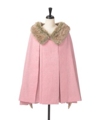 【SALE（三越）】＜装いの道＞ ケープファーコート ピンク 【三越・伊勢丹/公式】