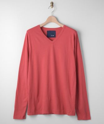 【SALE（三越）】＜ヴィルーム ネイビー/V::room_NAVY＞ 【S】長袖VネックTシャツ(352318-TLV) レッド 【三越・伊勢丹/公式】