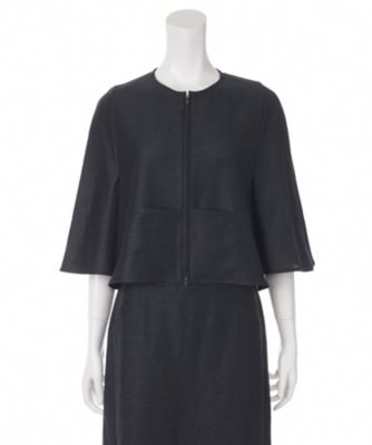 【SALE（三越）】＜エレファン/aileFan＞ 【セットアップ可能】ボレロ風ジャケット(aF-17062) ネイビー 【三越・伊勢丹/公式】