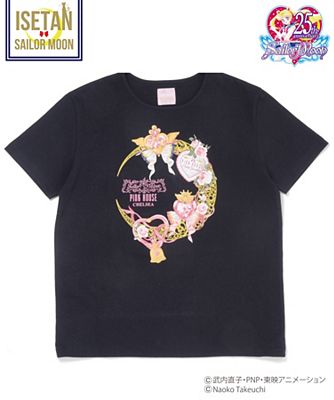 ＜sailormoonxPINK HOUSE CHELSEA＞ ムーンメイクアップロゼッタTシャツ(A2173UTS362) ブラック 【三越・伊勢丹/公式】