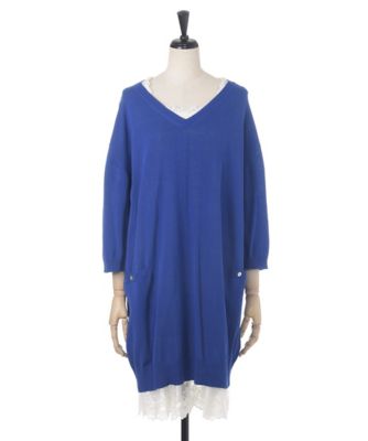 【SALE（伊勢丹）】＜サブストリート マイスタンダード/SAB STREET MY STANDARD＞ 大きいサイズ ワンピースアンサンブル(33-38-7834)(クローバー) アオ(41) 【三越・伊勢丹/公式】