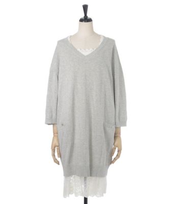 【SALE（伊勢丹）】＜サブストリート マイスタンダード/SAB STREET MY STANDARD＞ 大きいサイズ ワンピースアンサンブル(33-38-7834)(クローバー) グレー(10) 【三越・伊勢丹/公式】