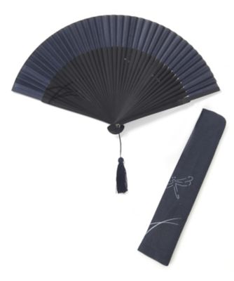 ＜新京清堂＞ 紳士扇子 涼風とんぼセット 紺 【三越・伊勢丹/公式】