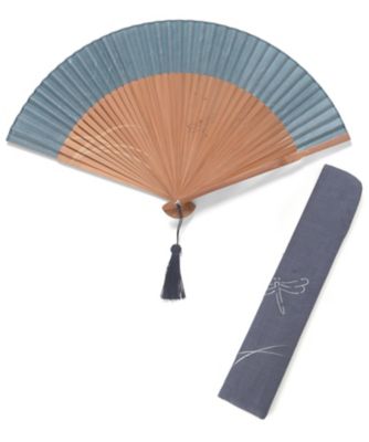 ＜新京清堂＞ 紳士扇子 涼風とんぼセット 青灰 【三越・伊勢丹/公式】