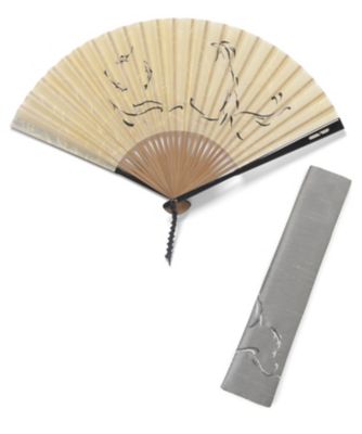 ＜新京清堂＞ 紳士扇子 清流 鮎すかしセット 白 【三越・伊勢丹/公式】