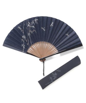 ＜新京清堂＞ 紳士扇子 とんぼ すかしセット 紺色 【三越・伊勢丹/公式】