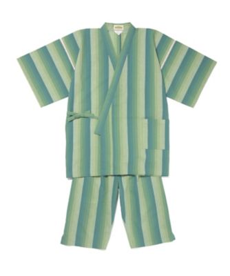 阿波しじら織 甚平【緑縞・・・NG-D05】 【三越・伊勢丹/公式】