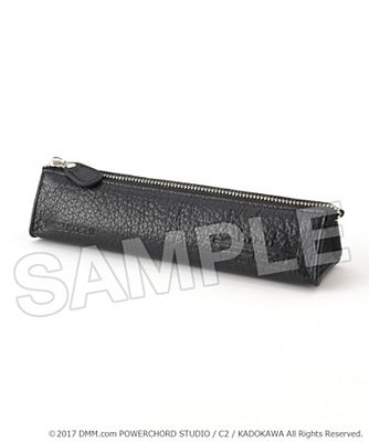 艦これ コラボ限定 特製ペンケースですよ 川内型軽巡洋艦のシルエットが刻印されたアシュフォードのレザーペンケース なごむアート アクセサリー