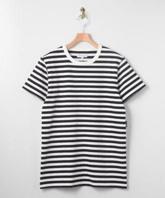 ＜アニエスベー オム＞ 細ボーダー半袖Tシャツ(8807J008) 1000・ブラックxホワイト 【三越・伊勢丹/公式】