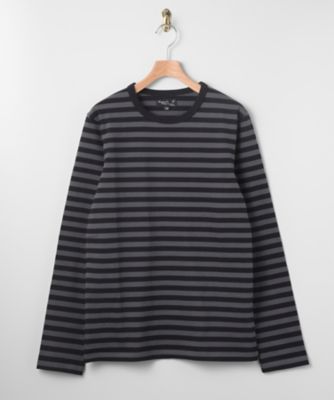 ＜アニエスベー オム＞ 細ボーダーTシャツ(4366J008) 1033・グレーxブラック 【三越・伊勢丹/公式】