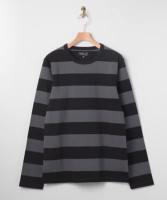 ＜アニエスベー オム＞ 太ボーダーTシャツ(4366J019) 1033・グレーxブラック 【三越・伊勢丹/公式】