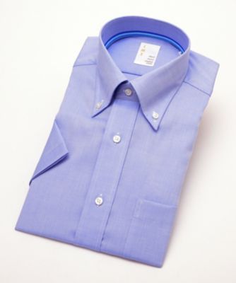 【SALE（伊勢丹）】＜イムズ/IMZ＞ 【S】形態安定/ドビー柄/半袖シャツ(ZMN623-210) 210・ブルー 【三越・伊勢丹/公式】