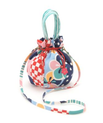 ＜夢み屋＞ 巾着型ショルダーバッグ ブルー 【三越・伊勢丹/公式】