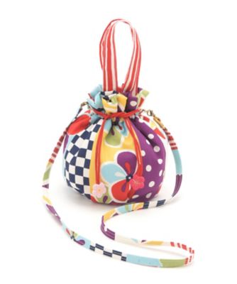 ＜夢み屋＞ 巾着型ショルダーバッグ 紫 【三越・伊勢丹/公式】