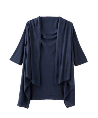 【SALE（三越）】＜メゾン ド ウーマン/MAISON DE WOMAN＞ エレガントラメカーディガン(17S-A5003M) ネイビー 【三越・伊勢丹/公式】