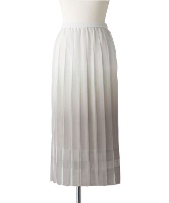 【SALE（三越）】＜メゾン ド ウーマン/MAISON DE WOMAN＞ グラデーションプリーツスカート(17S-S5004M) ホワイト・ベージ 【三越・伊勢丹/公式】