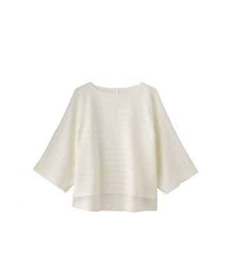 【SALE（三越）】＜メゾン ド ウーマン/MAISON DE WOMAN＞ ボーダープルオーバー(17S-K5005M) ホワイト 【三越・伊勢丹/公式】