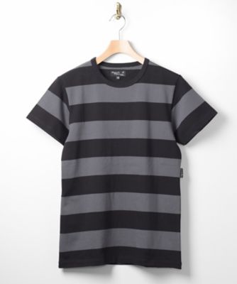 ＜アニエスベー オム＞ 太ボーダー半袖Tシャツ(8807J019) 1033・グレーxブラック 【三越・伊勢丹/公式】