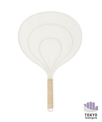 ＜木内籐材工業＞ 籐と和紙のうちわ 丸 【三越・伊勢丹/公式】