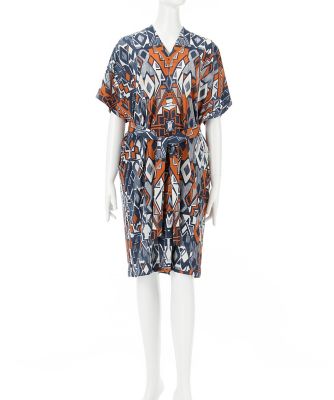 【SALE（三越）】＜メゾン ド ウーマン/MAISON DE WOMAN＞ 大きいサイズ MIQ トライバル柄ワンピース(17S-D-0601-G)(クローバー/グレース) オレンジ 【三越・伊勢丹/公式】